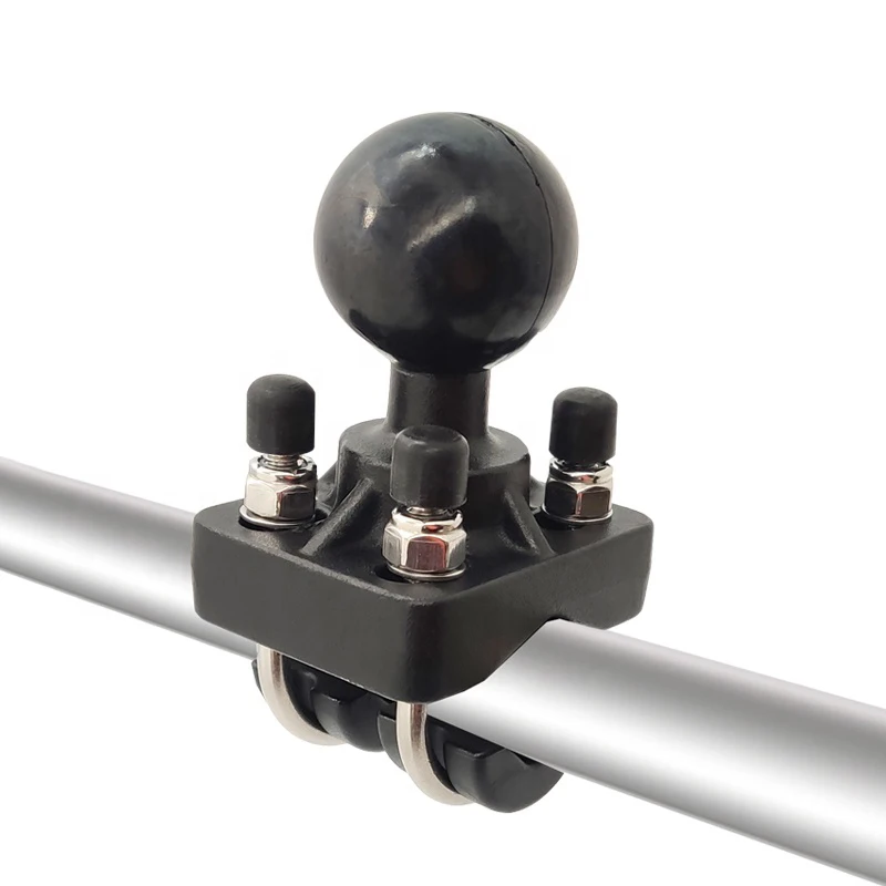 Double U Bolt 1.5 Inch Ball Mount Tablet Mount Double U-shaped Fixed Base Handlebar Rail Mount for 15-33MM Diameter Tube