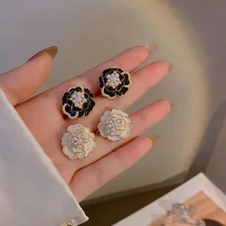 Camellia Blossom Fragrance Premium Pearl Earrings Retro Temperament Earrings 2023 New Fashion New Women Fashion Sales Oorbellen