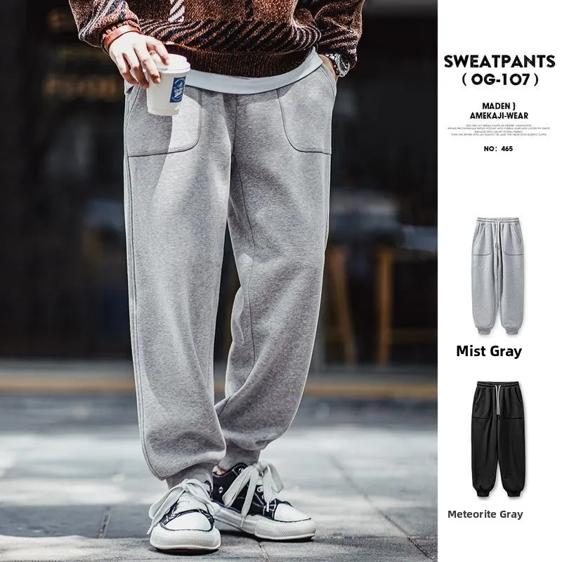 

Maden Workwear American Retro Og107 Fleece Lined Elastic Waist Sports Casual Warm Men's Autumn Winter