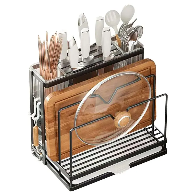 5-In-1 Wall Mounted Kitchen Organizer For Cutting Boards/Knives Cutting Board Rack