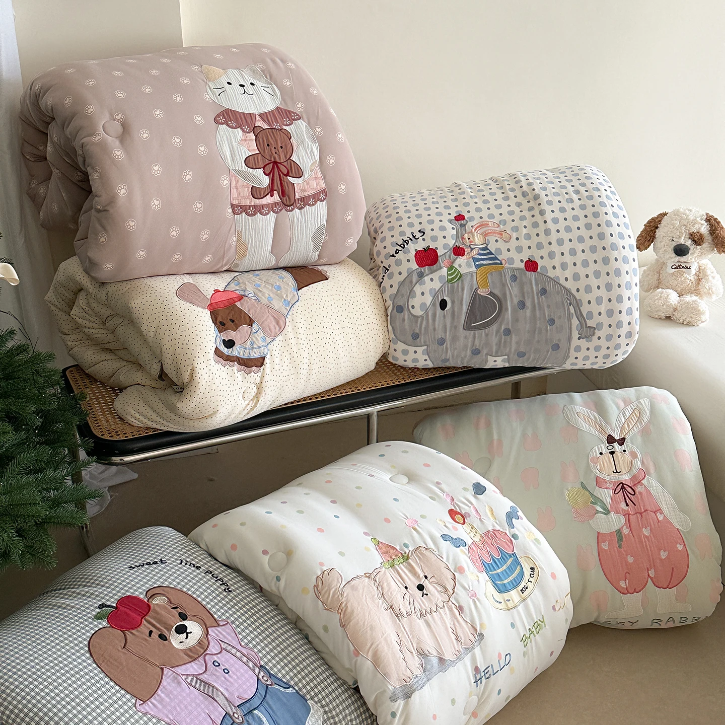 

Soft Knitted Cloud Cartoon Duvet Core hine Waable Autumn Winter Blanket Double Size Comforter Quilt Fiber Filling