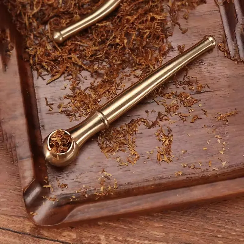 2026 New Bronze Three-Purpose Pipe, Thick, Thin, Filter-Type Tobacco Pipe, Portable, Detachable Metal Stem, Old-Fashioned Pipes view 6