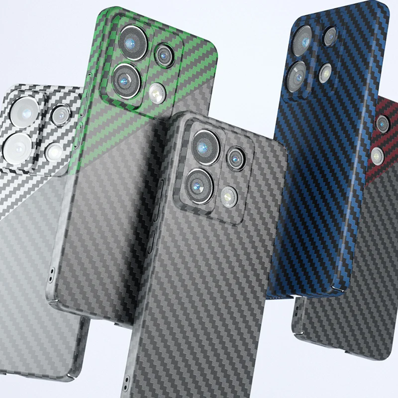 For Redmi Note 13 Pro Plus Poco X6 Carbon Fiber Hard Plastic Case,Anti-Shock Hard PC Case For Redmi Note 12 Turbo Poco F5 5G