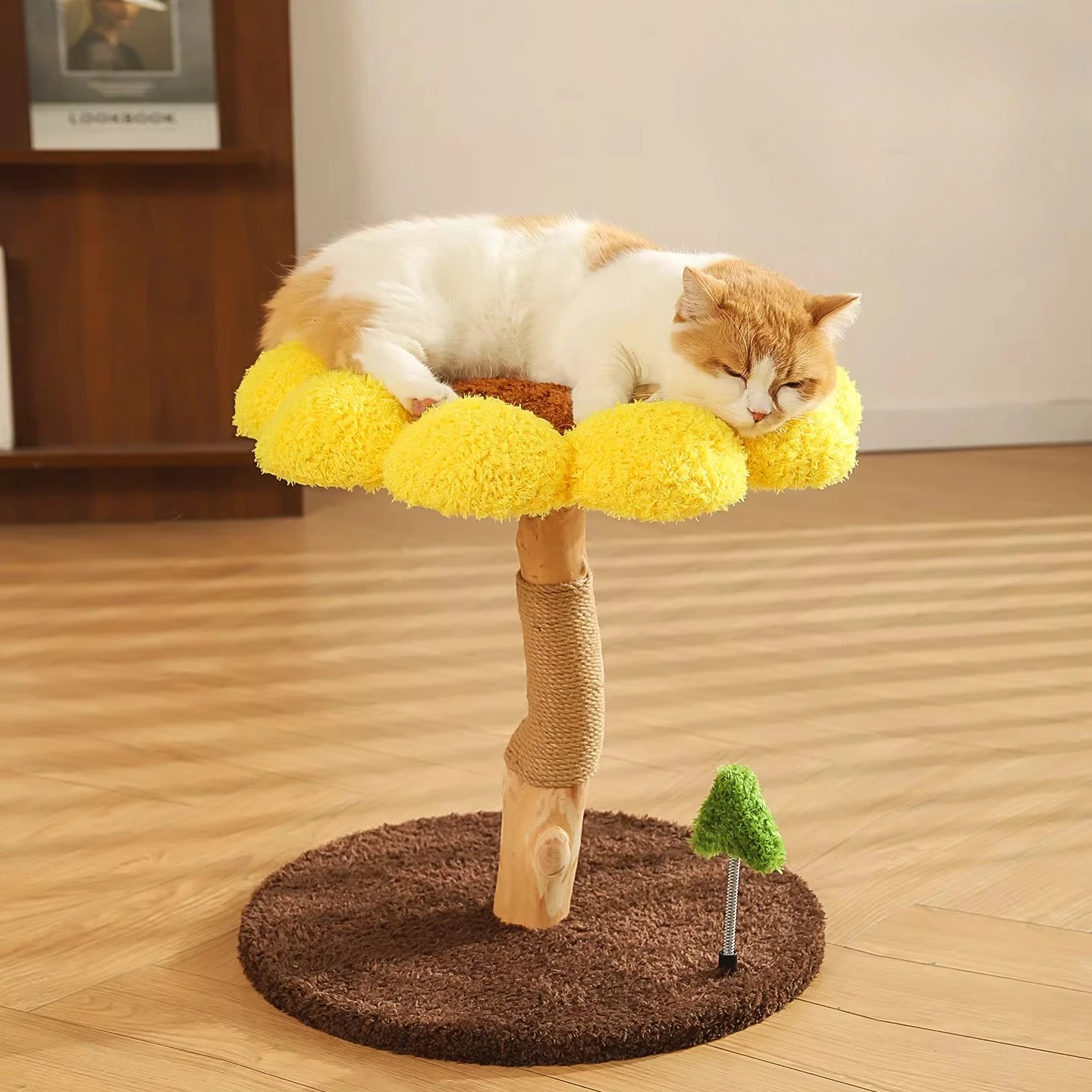 Wooden Accessories Cat Tower Scratcher Mat Sandbox Castle Modern Cat Tower Indoor Wooden Things Rascador De Gatos Cat Supplies