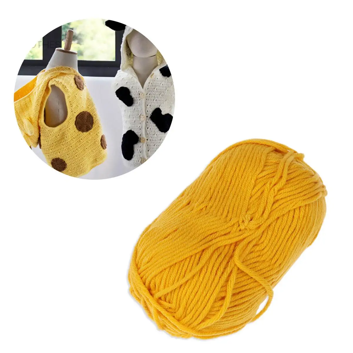 50 Milk Cotton Yarn Hat Wool for Crochet Knitting Pink Yellow Accessories Mix - Image 2