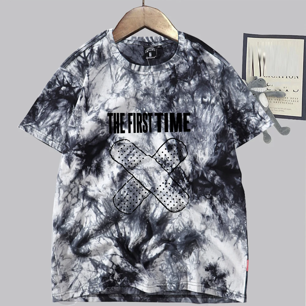 قمصان مصبوغة بربطة عنق للأطفال من LAROI ، قميص هراجاكي ، قمصان تيشيرت صيفية كبيرة الحجم ، هدايا محبي الموسيقى من قمم ، أول مرة ، #2