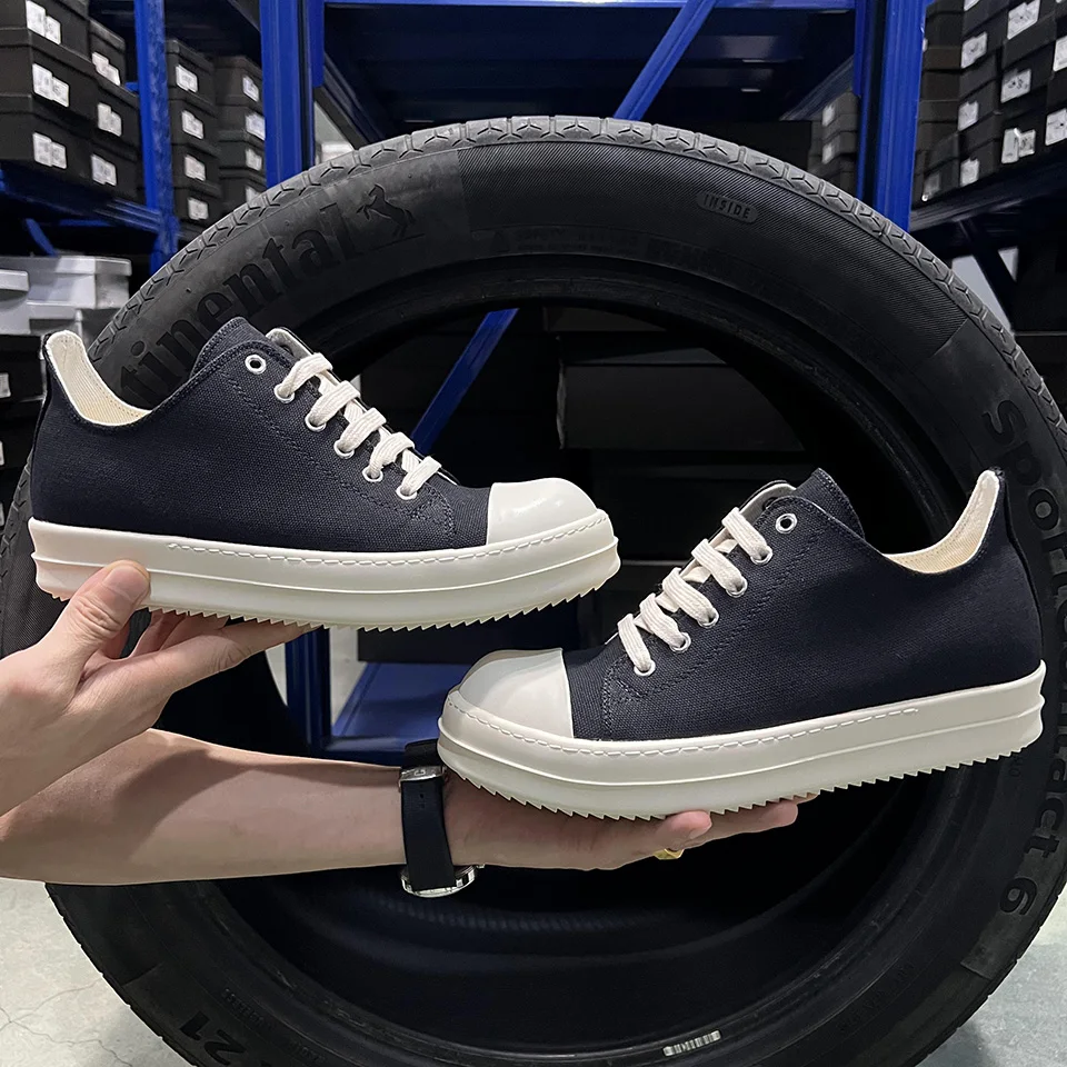 

Брендовая повседневная обувь, мужские черные парусиновые низкие кеды, дышащая толстая подошва, роскошные уличные кроссовки Ro, классические дизайнерские женские кроссовки на плоской подошве