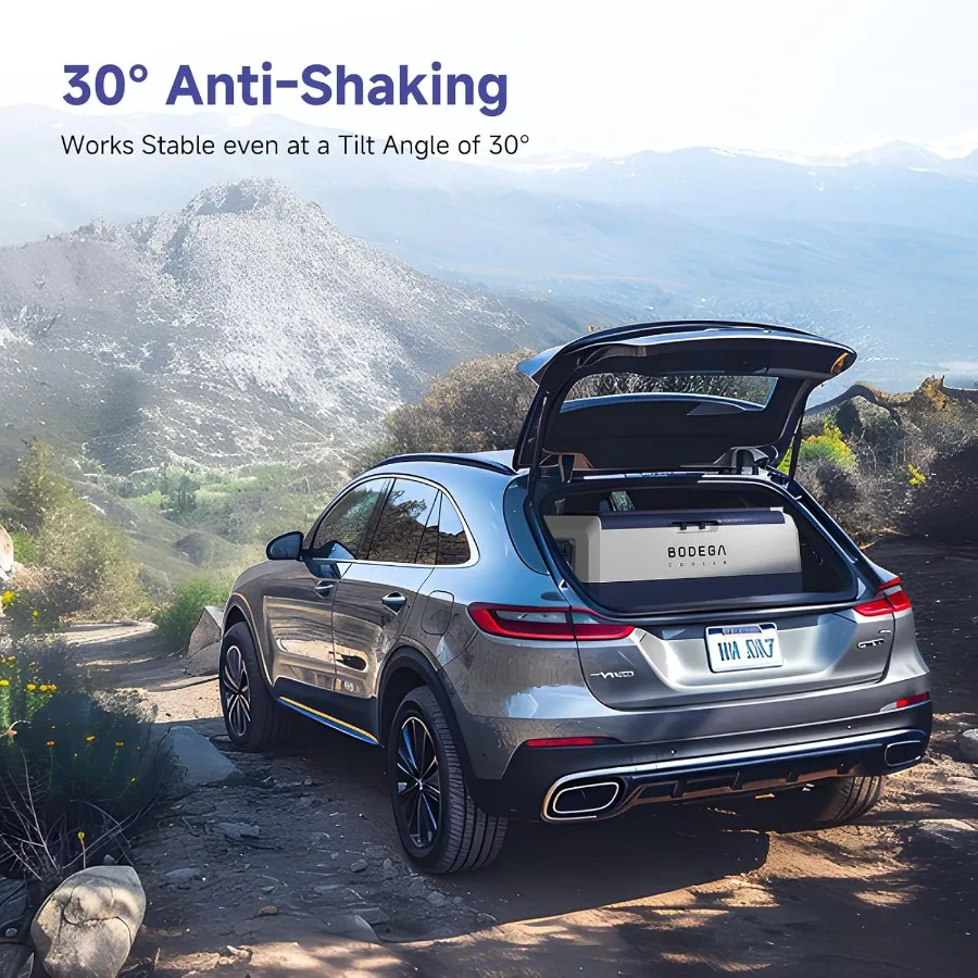 12 Volt Portable Car Refrigerator with APP Control for Outdoor Camping and Road Trip 53 Quart RV Fridge with Electric Compresso