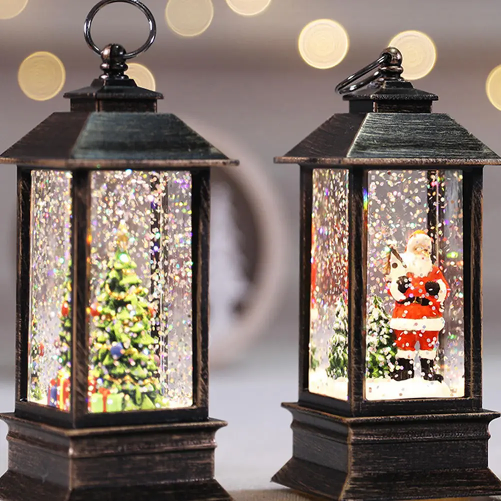 

Christmas Light Ornaments Decorative Lantern Lamp Desktop Shine Portable Festival