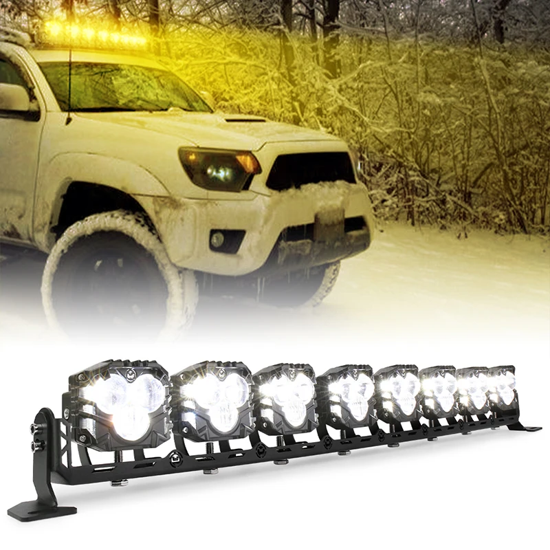

OVOVS 32 Inch LED Light 320W LED Driving Light Dual Color Spot Off Road Work Light For Trucks Pickup SUV ATV UTV Tractor