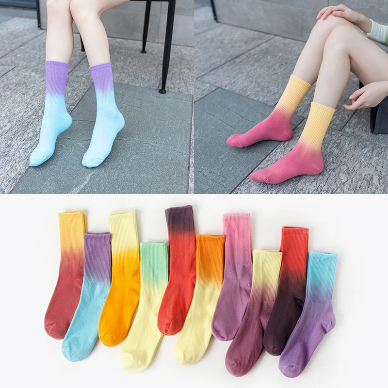 Fashion tie dye socks for men and women pure cotton new socks