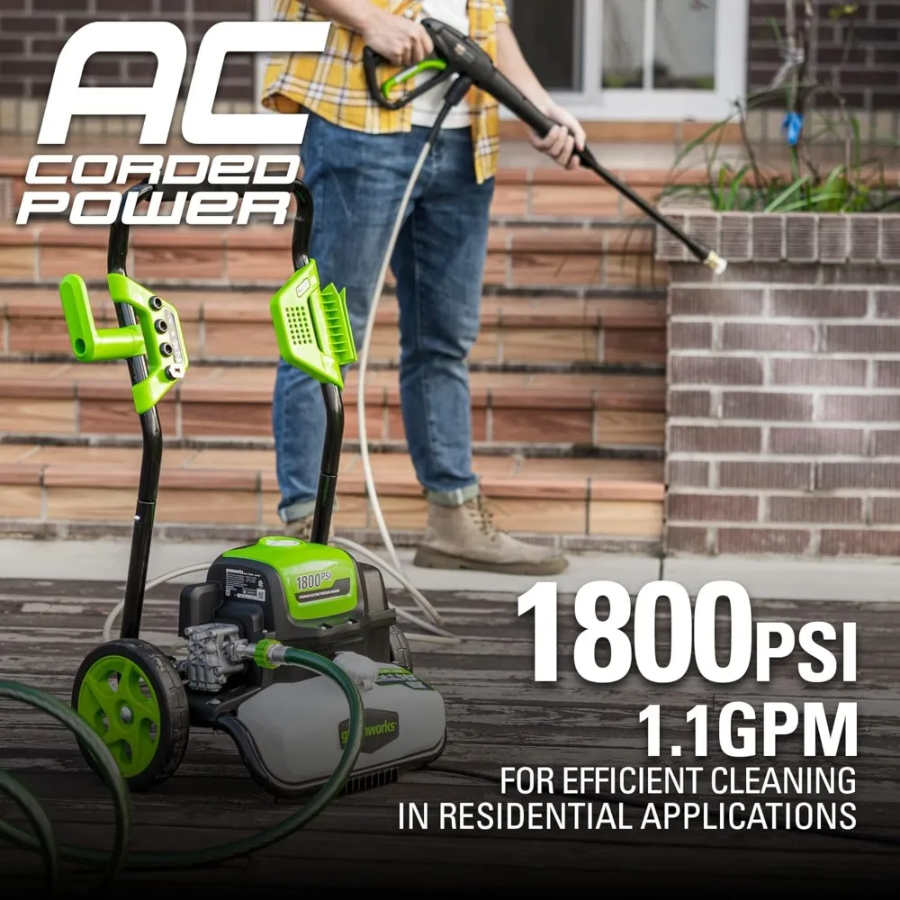 غسالة الضغط ذات الإطار المفتوح Greenworks 1800 PSI 1.2 GPM، معتمدة من PWMA