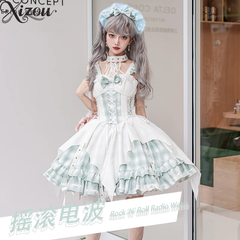 فستان نسائي حلو غير منتظم ثقافة فرعية منقوشة JSK فستان أصلي لطيف على طراز لوليتا فساتين قصيرة عصرية للفتيات #3