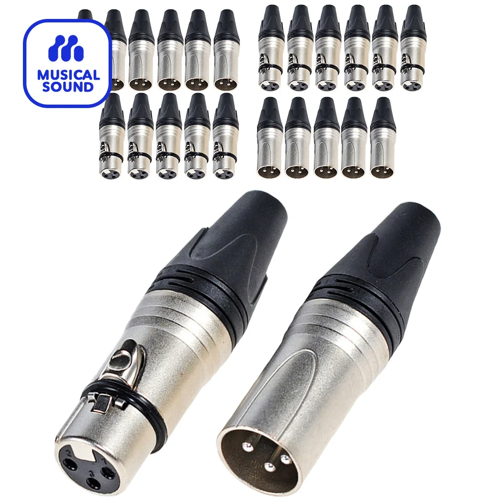 

Audio XLR Plugs Connectors XLR Female Male Plug Audio Mic Microphone Cable Plug Connector Audio Socket XLR Cable Connector