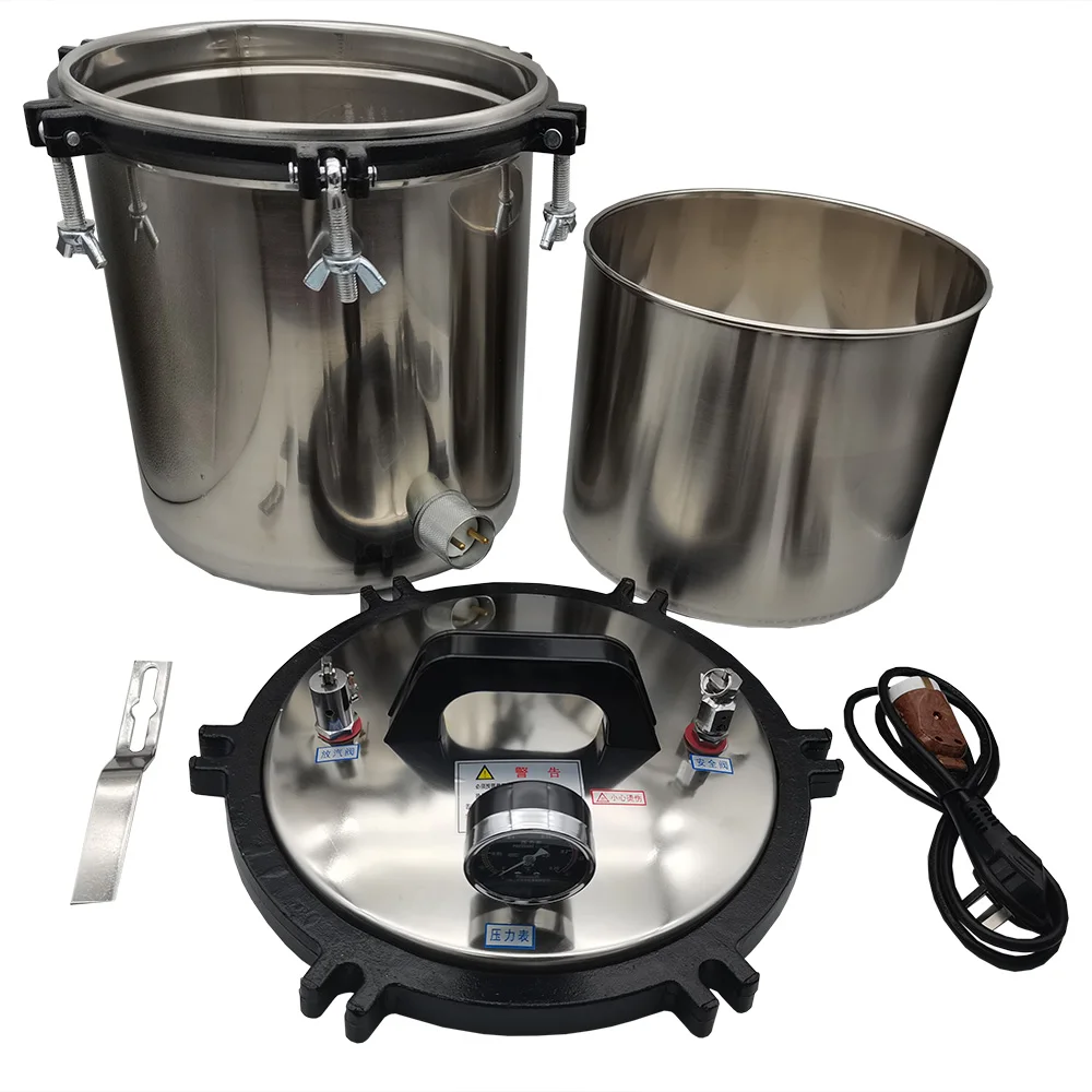 Auto Heated 12/18/24L Autoclave Steam Sterilizer Stainless Steel Shell Pressure Canner Steam Autoclave for Lab Culture Medium