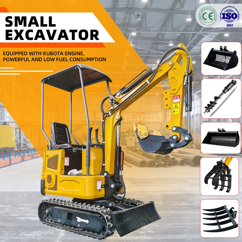 حار 1.5 طن حفارة صغيرة مصنع صفقة الزاحف حفار صغير Ce Epa Euro 5 حفارة صغيرة عالية الجودة لكوبوتا الشحن السريع
