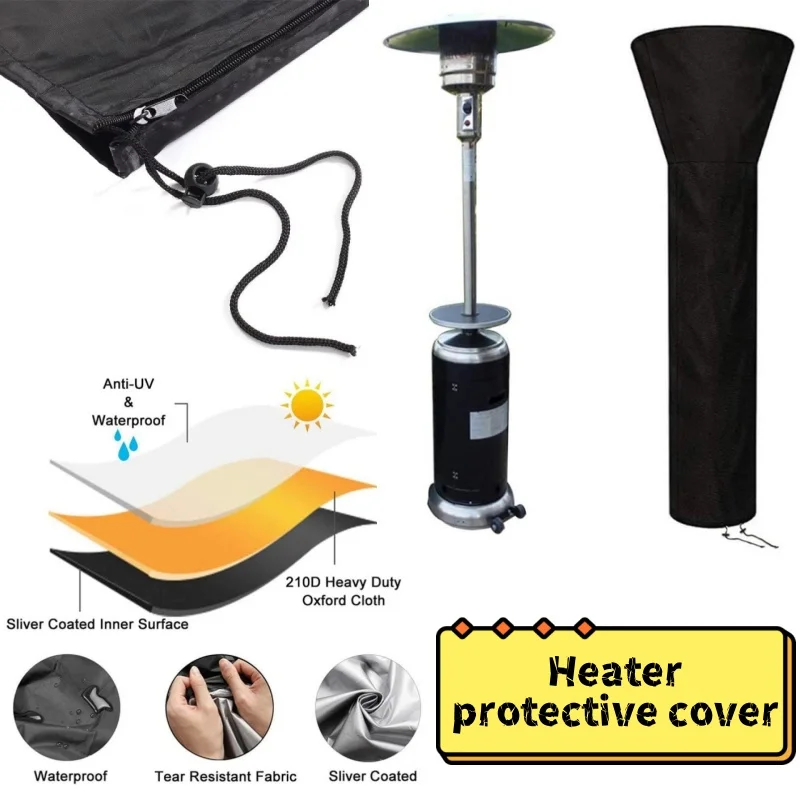 Heater Fan-shaped Heat Collector Black Oxford Cloth 210D Waterproof Protective Cover Dustproof Storage Cover