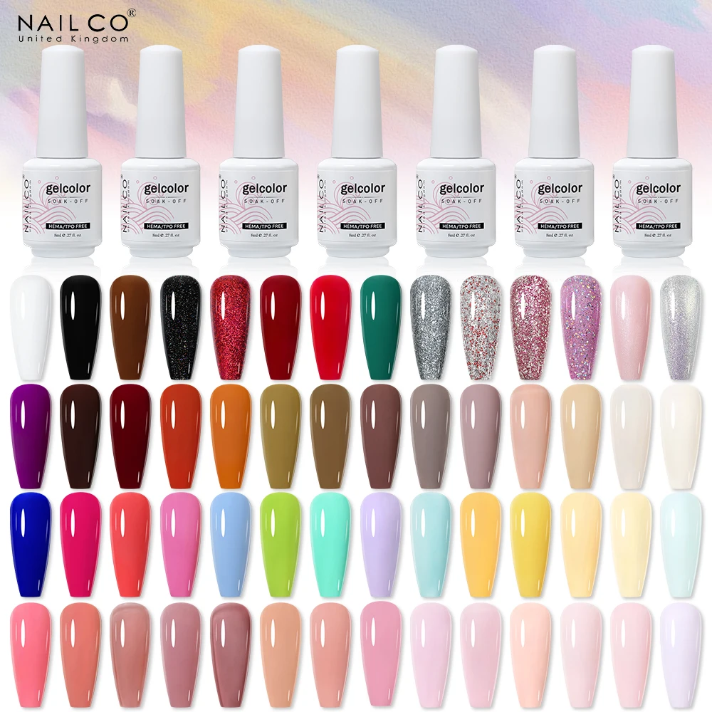 

NailCo 8ml Mini Whitle Bottle Gel Nail Polish HEMA FREE Spring Nails Gel Bright Color Soak Off UV LED Semi Permanent Gel Varnish