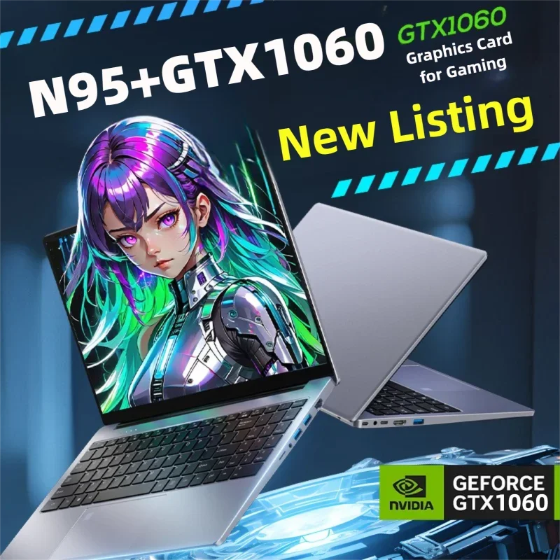 كمبيوتر محمول رفيع للألعاب مقاس 15.6 بوصة Intel N95 GTX1060 مزود بإضاءة خلفية ولوحة المفاتيح وأجهزة الكمبيوتر المحمولة وأجهزة الكمبيوتر المحمول التي تعمل بنظام التشغيل Windows 11 صفقات رخيصة الثمن