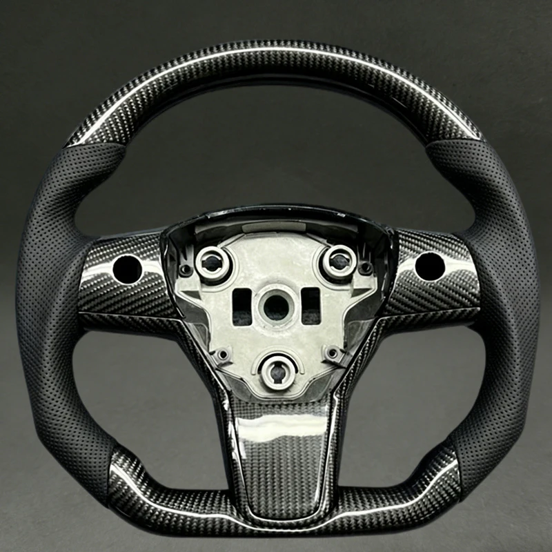 Steering Wheel for Tesla Model 3 Customizable Carbon Fiber with Black Stitching for Tesla Model 3 Model Y New Arrivel Quality