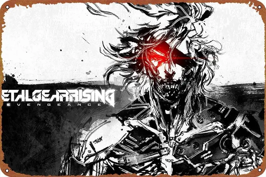 Metal Gear Rising: Revengeance Metal Gear Solid Video Game Funny Tin Sign game Poster Vintage Cute Metal Sign Gift Retro No sign