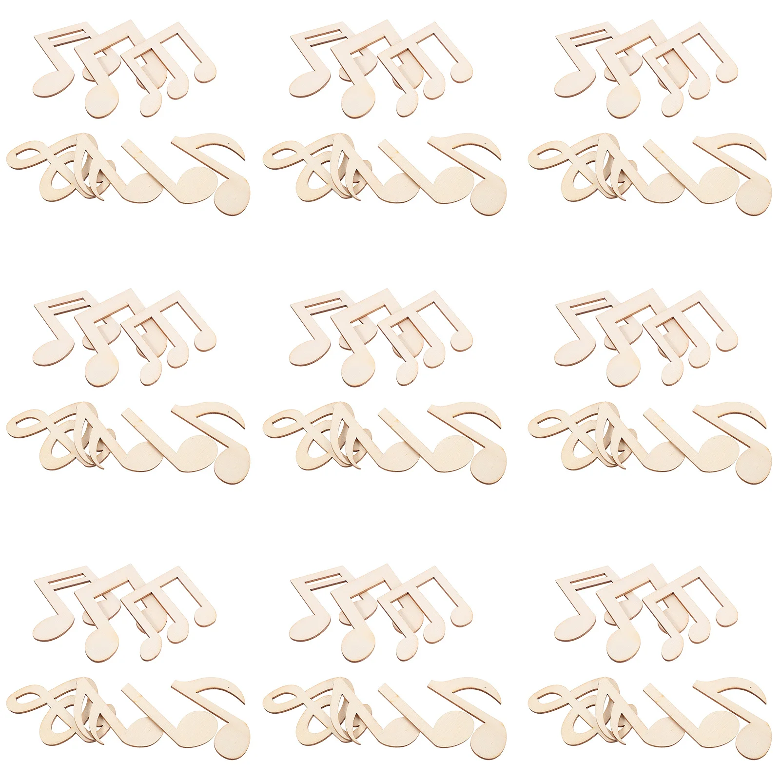 

50Pcs Music Note Wooden Cutouts Unfinished Natural Wood 55mm Large Embellishments DIY Craft Wedding Home Decor Ornaments