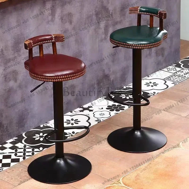 Factory Direct Sales Vintage High Stool Bar Chairs Nordic Swivel Luxury Office Bar Chairs Adjustable Italian Design Bar Furnitur
