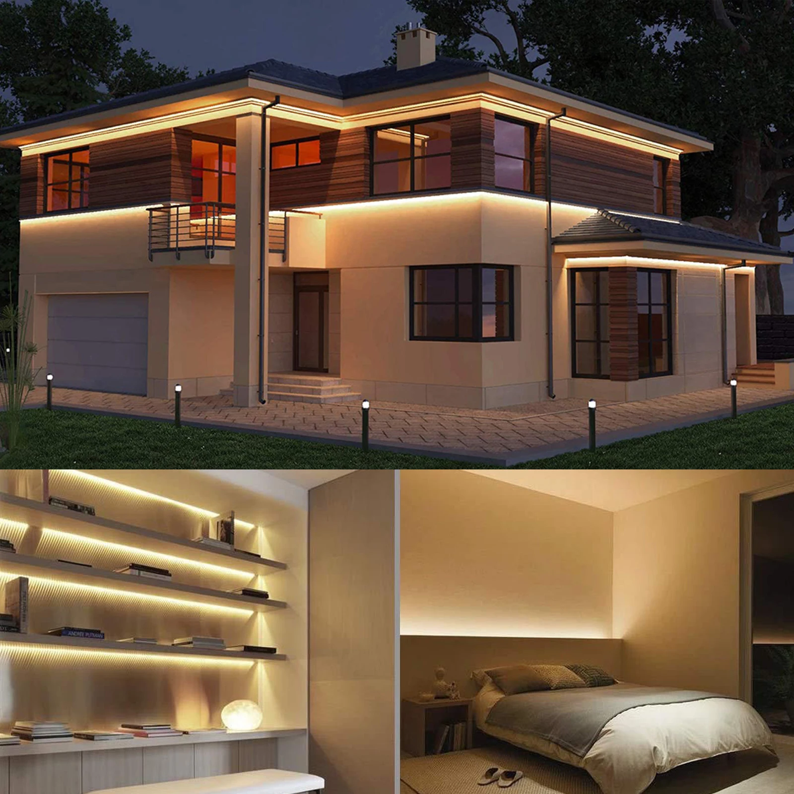 220V Dimmable COB LED Strip Light Switch/Dimmer EU Power Kit Waterproof 240LEDs Warm Natural White Adhesive Tape Linear Lighting view 6