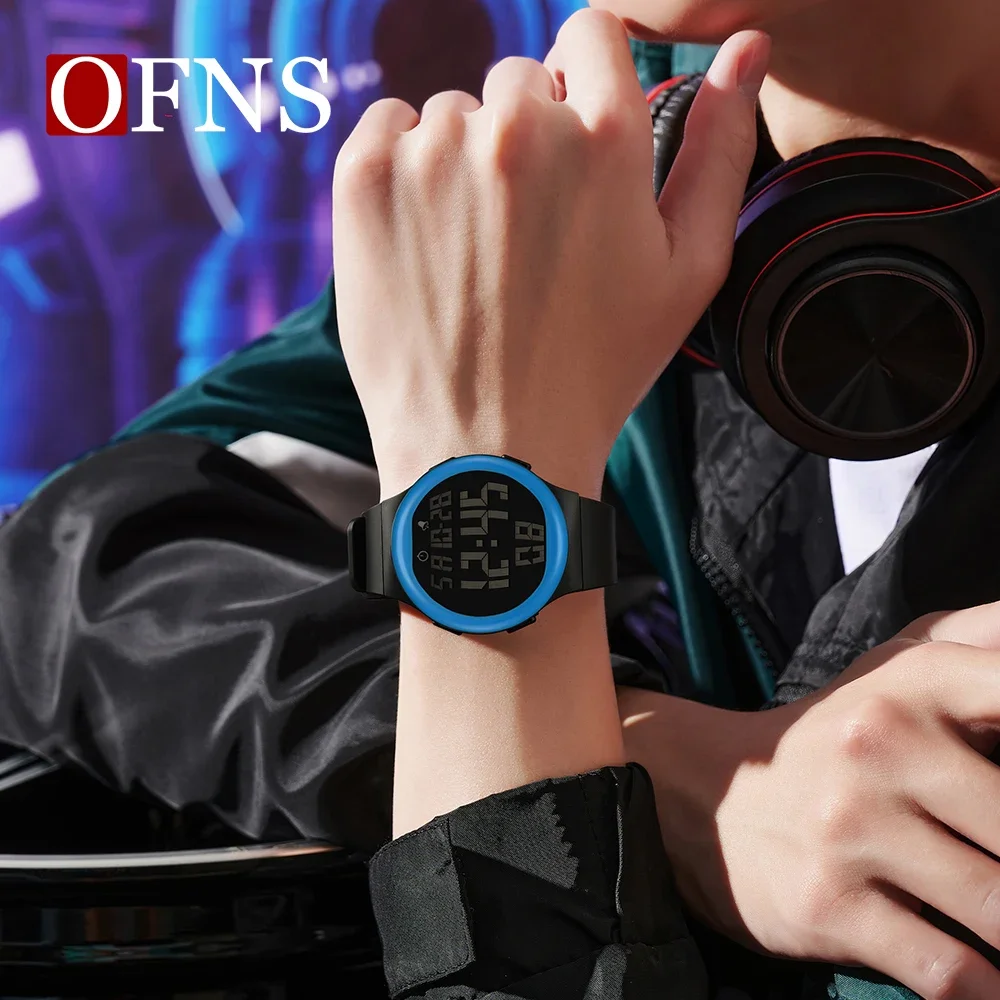 OFNS-reloj deportivo para hombre, cronógrafo Digital LED, resistente al agua, con cuenta atrás, militar, 2151