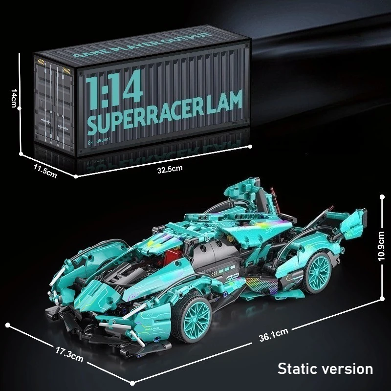 Technologie Racewagen Blok Model 1280PCS + 1:14 Motion Speed Auto Model Mechanische Super Blok Montage Speelgoed Kinderen volwassen Geschenken
