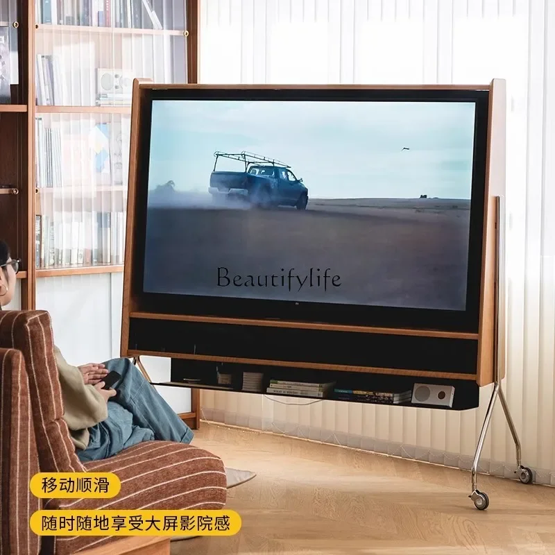 

GG8LMovable medieval solid wood TV cabinet living room household small apartment