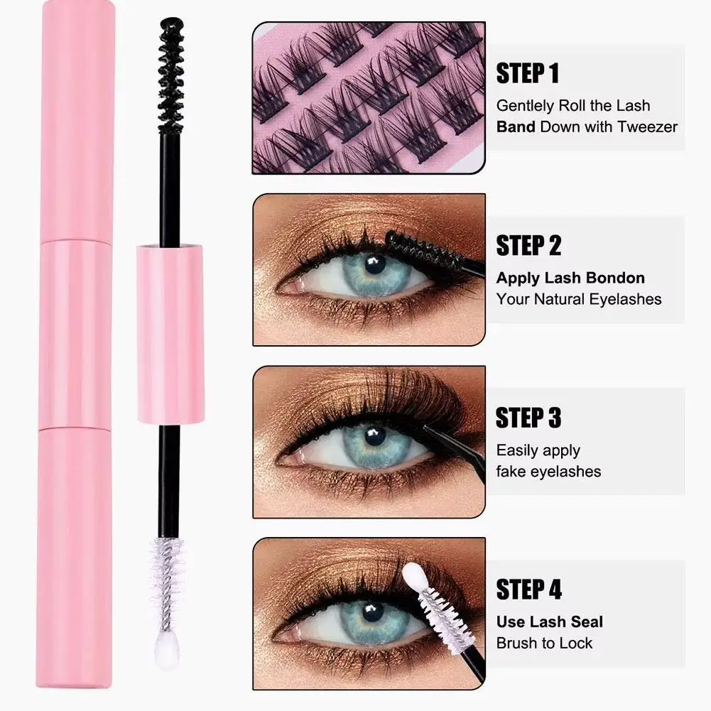 접착제 인조 속눈썹 신제품 더블 헤드 2 in 1 본드 및 씰 래쉬 글루 지속 방수 속눈썹 접착제 DIY 그룹 속눈썹용