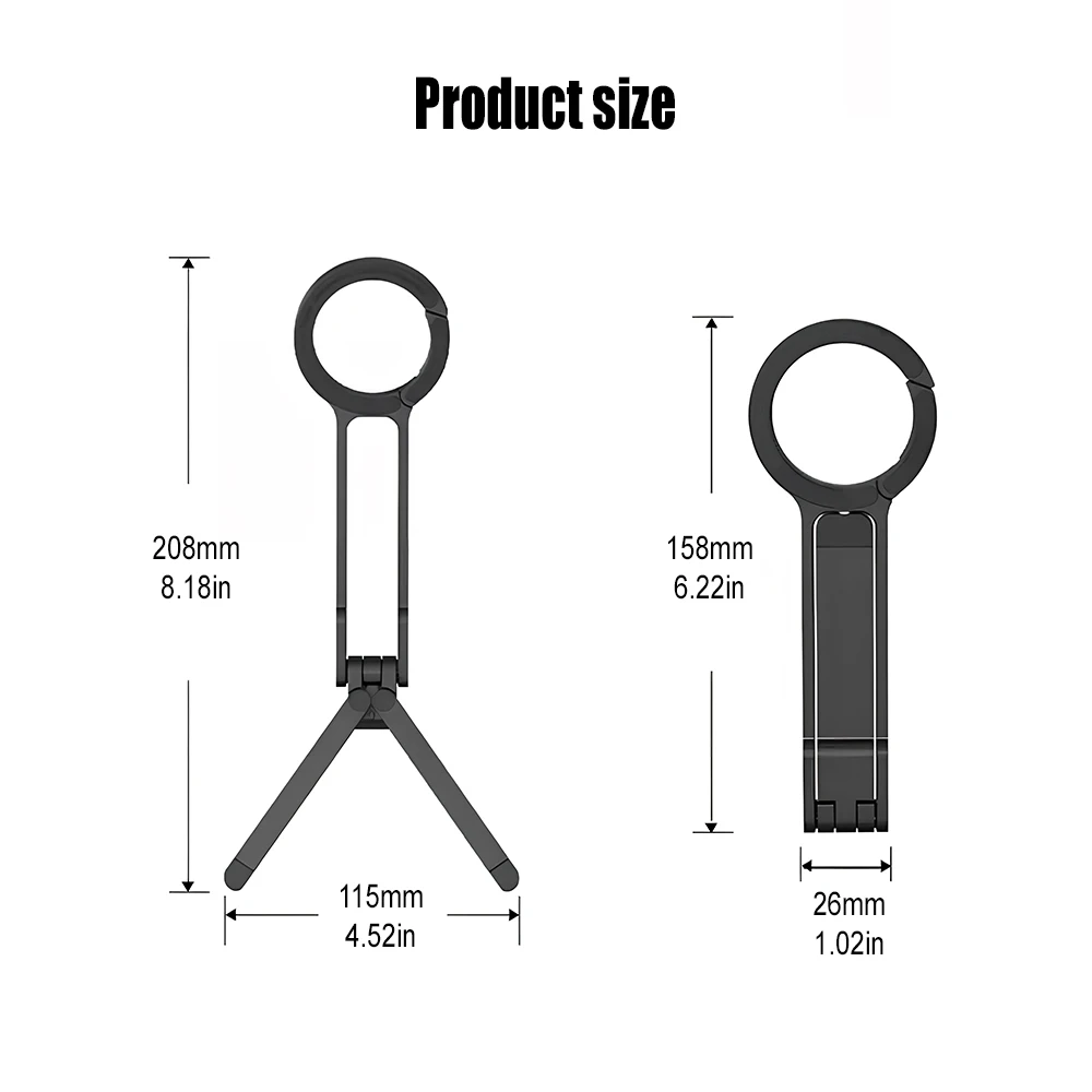 Carabiner Mobile Phone Tripod Magnetic Holder Stand Desktop Universal Adjustable Foldable Bracket For iPhone 18 Pro Max 17 16 15 view 3
