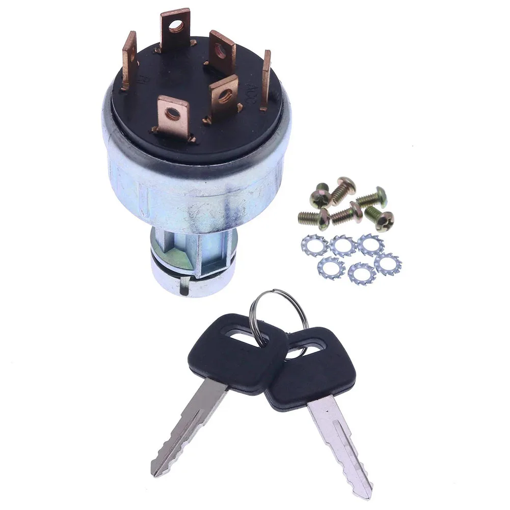 Diesel For Tractor Ignition Switch 194155-52110 194322-52110 For Starter Key Switch With Glow Preheat 2 Keys For Yanmar For