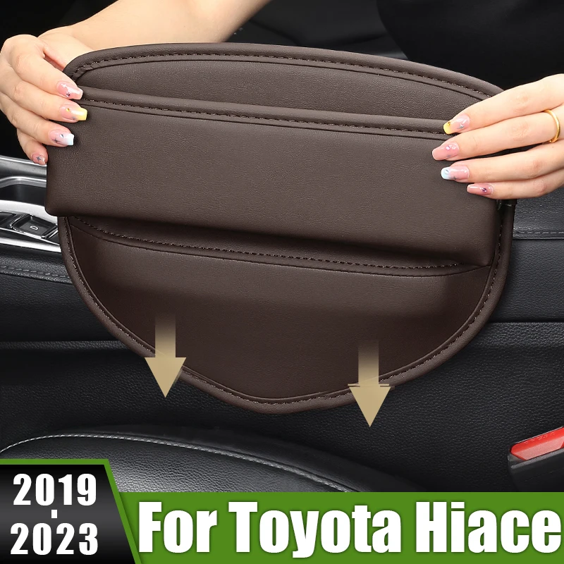 For Toyota Hiace H300 GranAce Commuter Majesty 2019 2020 2021 2022 2023 Car Seat Crevice Storage Phone Holder Box Built-in Bag