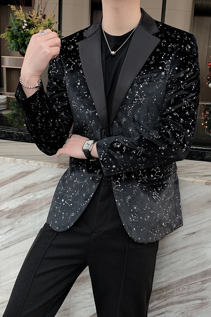 Sequin Design Men Blazers Singer DJ Stage Suit Jacket Wedding Business Casual Dress Coat 2021 Blazer Masculino Veste Homme