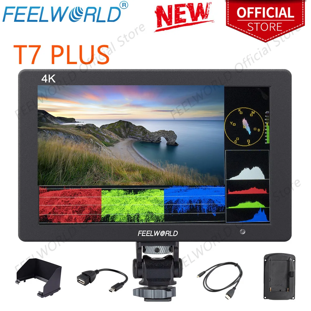 Do Brasil FEELWORLD T7 PLUS 7Inch IPS 1920x1200 On-camera 3D LUT 4K HDMI Accurately Exposure and Focus For Live Video Wedding