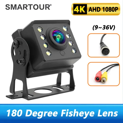 Imagen 1 del producto Cámara de visión trasera de camión AHD 1080P para autobús Paking Car 12-24V 8 Led HD visión nocturna impermeable cámara de marcha atrás de autobús para Monitor