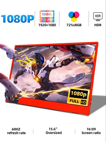 ZSUS 15.6인치 1080P 휴대용 모니터 1920*1080 노트북용 XBox PS4/5 스위치 휴대폰 PC 확장 모바일 모니터