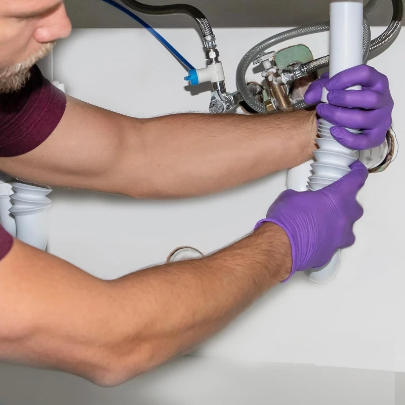 50/100 Stück Einweg-Nitrilhandschuhe, lila, wasserdicht, puderfrei, rutschfeste Arbeitshandhandschuhe für die Küche, Waschen, Reinigen – Detail 8