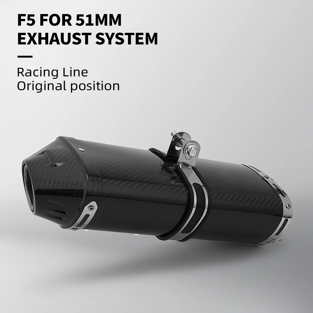 

Suitable for F5 Motorcycle Exhaust 51MM High-Performance Exhaust Carbon Fibre Tailpipe