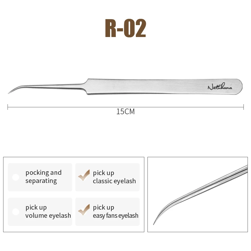 NATUHANA Antistatische gerade Wimpernverlängerungspinzette, industrielle Präzision, gebogene gerade Wimpern-Augenbrauenpinzette, Make-up-Tools