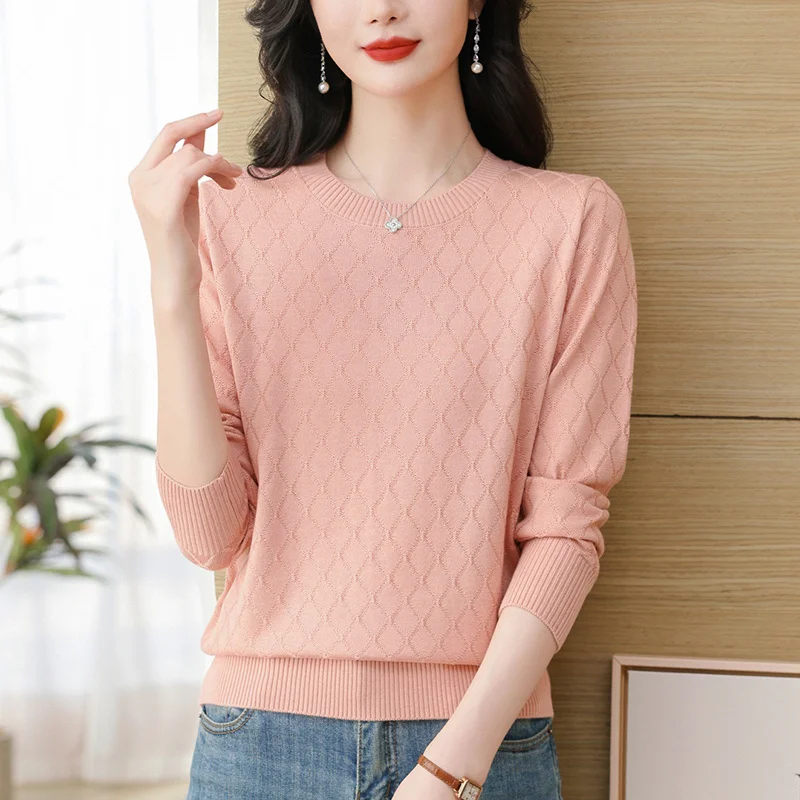 قوانغتشو ثلاثة عشر صفًا سترة نسائية محبوكة غير غامضة الراقية Faion طويلة Sve مستديرة Ne طول منتظم شتاء 2025