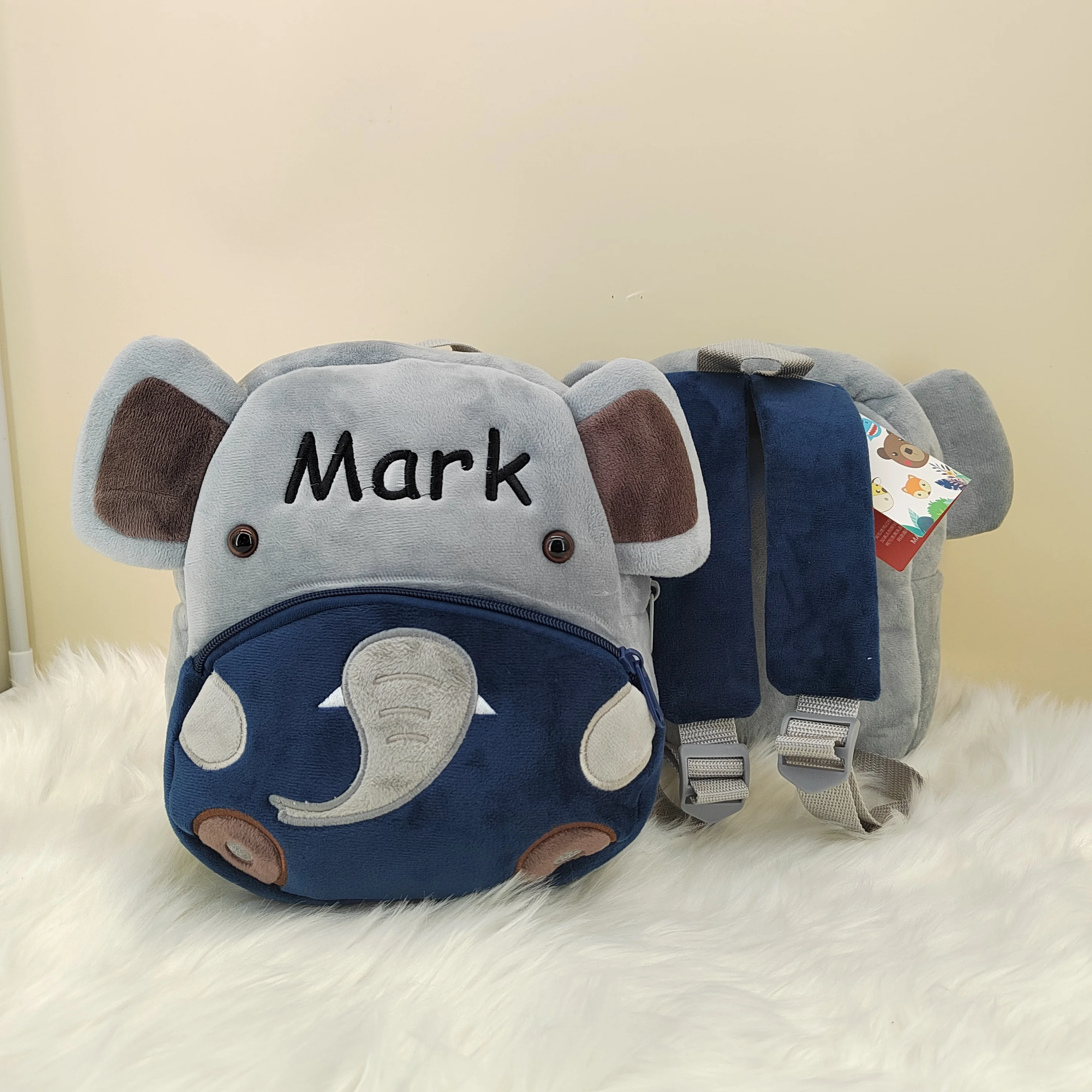 Personalised Toddler Backpack custom name bag for Boy and Girl Cute Soft Plush Toddler Bag Animal Cartoon Small Mini Backpack Fo