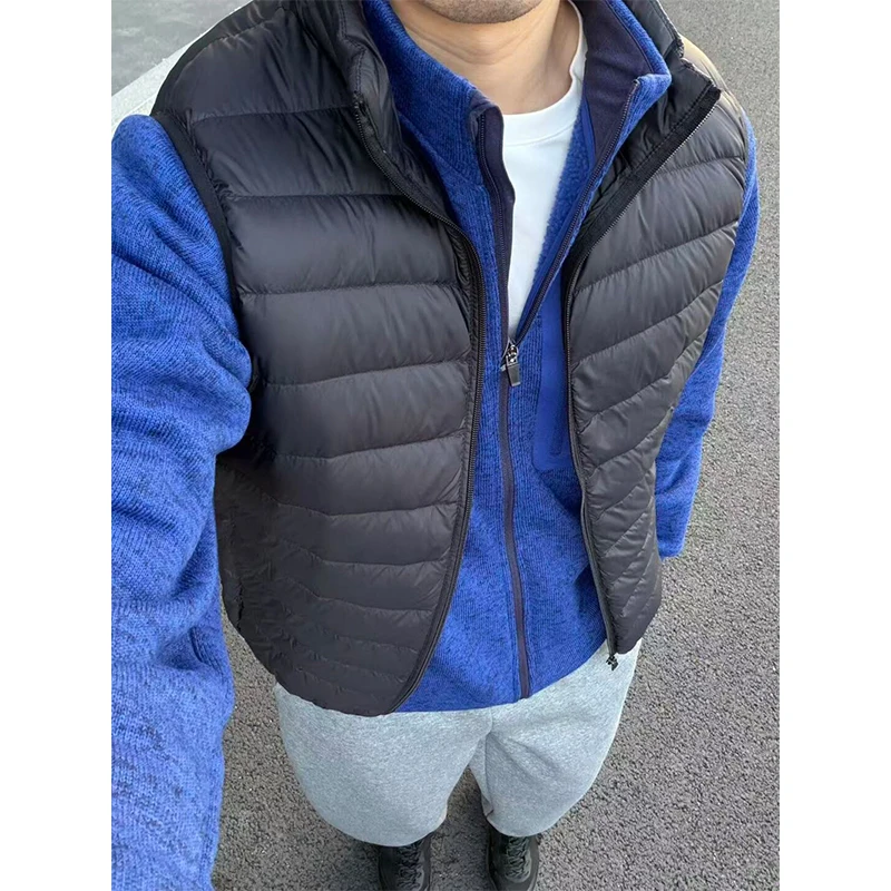 Gilet unisex con colletto rialzato, trapuntato a costine leggero, capispalla caldo di alta qualità ​