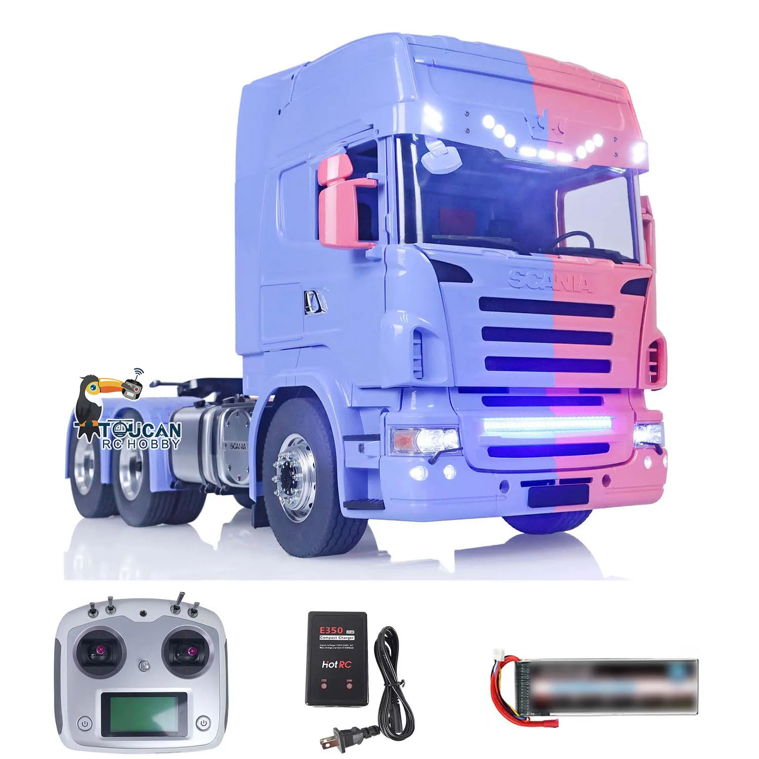 

RTR LESU 1/14 RC Tractor Truck 6X6 Metal Chassis Remote Control Painted Car DIY Model Light Sound ESC TOUCAN HOBBY THZH1591