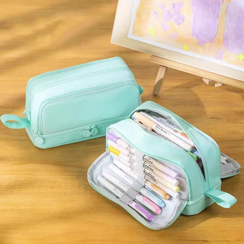 

Pencil Bag for School Students with Large Capacity Multi-functional Pencil Cases Macaron Color Matching Cute Pencil Case