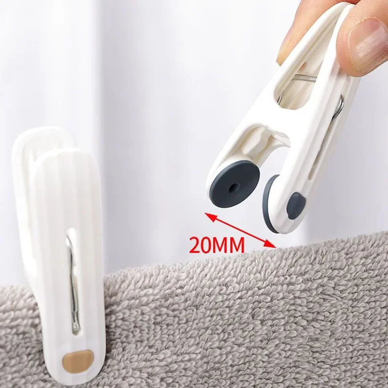 مشبك بلاستيك 12 غير وسم للتجفيف ، ملابس ثابتة مقاومة للرياح ، مشبك جوارب ، بياضات سرير ، مطاط ناعم ، مانع للإنزلاق ، أبيض ناعم