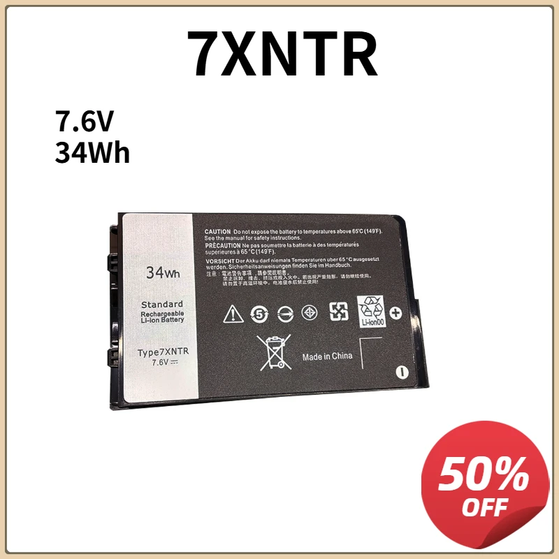 

J7HTX 7XNTR 7.6V 34WH Laptop Battery for Dell Latitude 12 7202 7212 7220 Rugged Extreme Tablet 12" Series 2JT7D 02JT7D FH8RW
