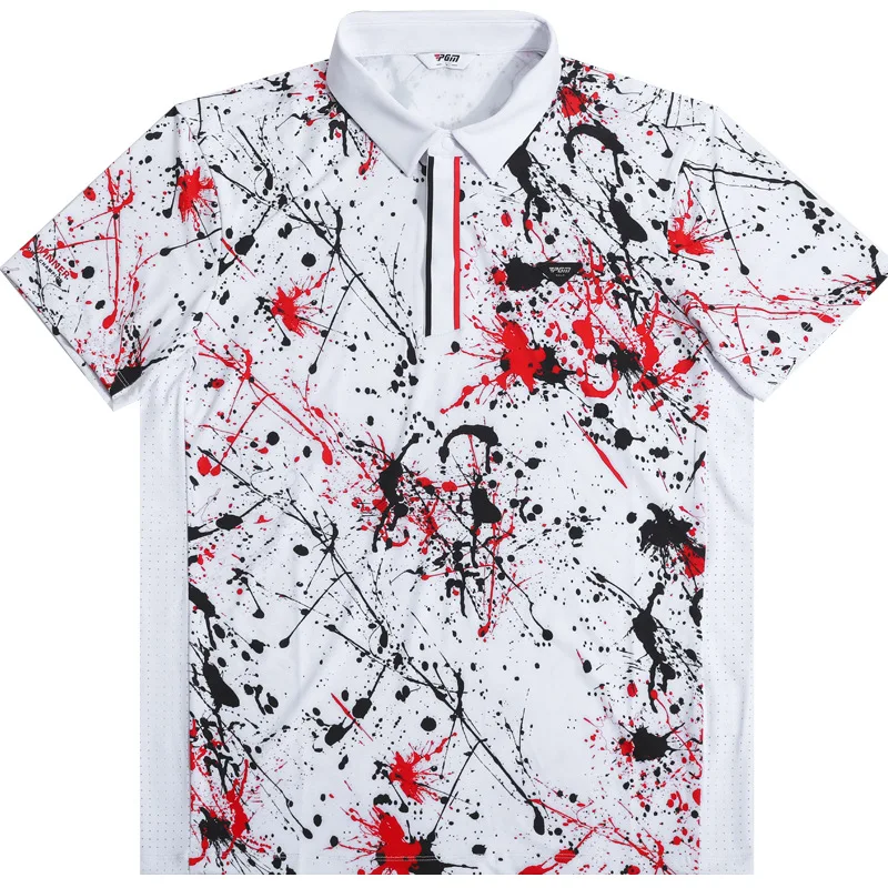 

Мужская футболка PGM Golf с короткими рукавами, быстросохнущая дышащая рубашка-поло на весну и лето YF874